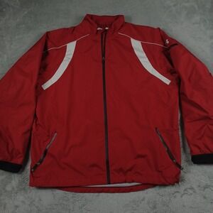 Under Armour Jacket Mens Large Red Performance Golf Pockets Outdoor Full‎ Zip